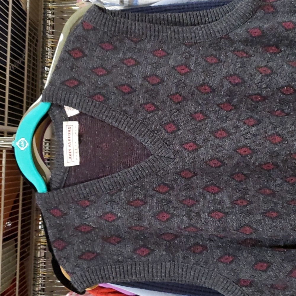 John Ashford  Wool Acrylic V-Neck Sweater Vest Men's XL